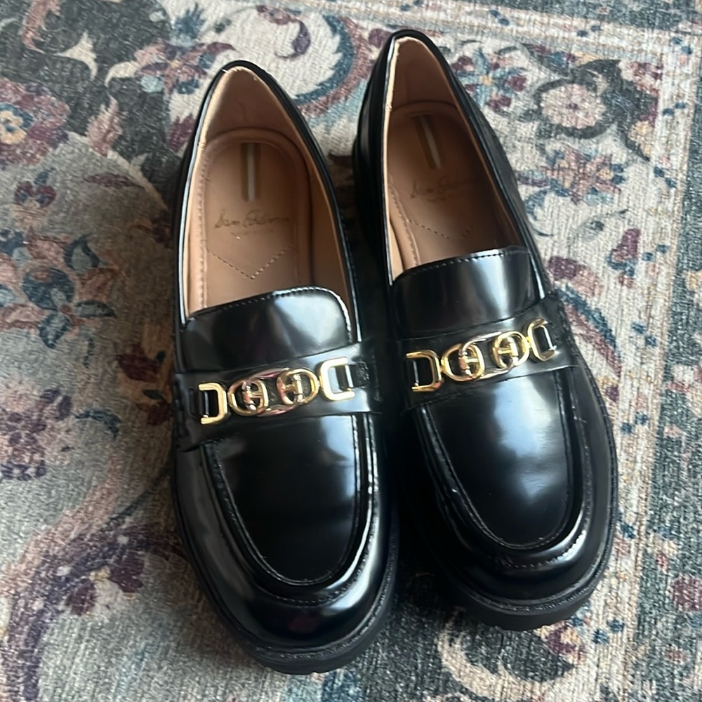 Sam Edelman Patent Black Womens Platform Loafers